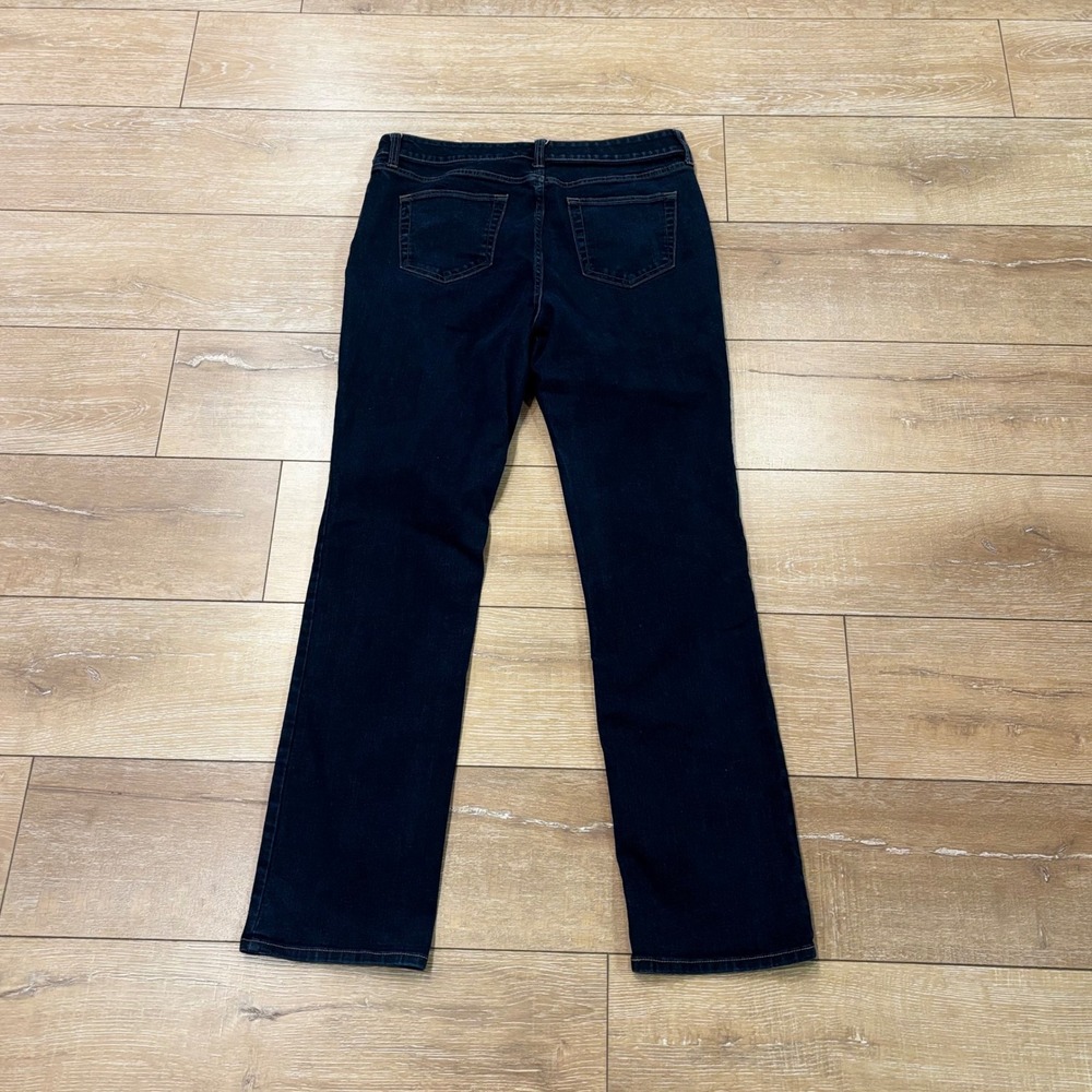 St. Johns Bay Womens Straight Leg Jeans Dark Wash Denim Size 14T Tall Indigo